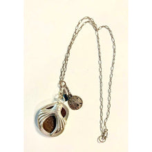 Load image into Gallery viewer, Brown Sea Glass Pendant with Mermaid Tail (large size sea glass)