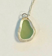 Load image into Gallery viewer, Sea Foam Green Sea Glass Pendant (medium size sea glass)