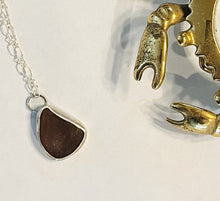 Load image into Gallery viewer, Brown Sea Glass Pendant (small size sea glass)