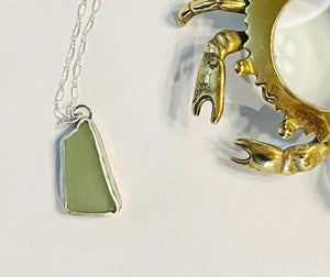 Sea Foam Green Pendant (medium size sea glass)
